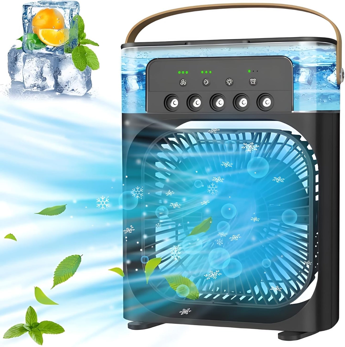 Portable Air Conditioners - Small AC Quiet Personal Air Cooler, USB Powered Mini Desktop Cooling Misting Fan, 1 | 2 | 3 Timer with 3 Speeds, 360°Adjustment for Office, Home, Room, Desk and Car