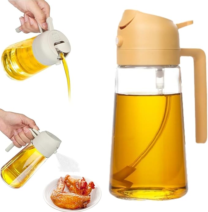 Oil Sprayers, 2 in 1 Olive Oil Dispenser and Oil Sprayer Oil Pots for Kitchen, Oil Sprayer for Air Fryer, Salad,BBQ,Roasting, Oil Vinegar Bottle Dual-use Kitchen Cooking Tool(multi colour)