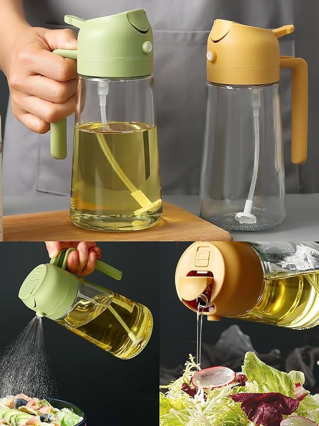 Oil Sprayers, 2 in 1 Olive Oil Dispenser and Oil Sprayer Oil Pots for Kitchen, Oil Sprayer for Air Fryer, Salad,BBQ,Roasting, Oil Vinegar Bottle Dual-use Kitchen Cooking Tool(multi colour)